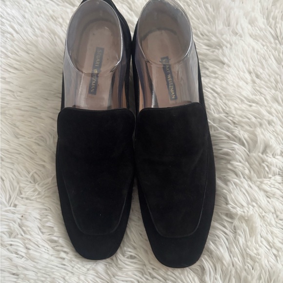 Stuart Weitzman Black Velvet Loafers - Picture 2 of 9